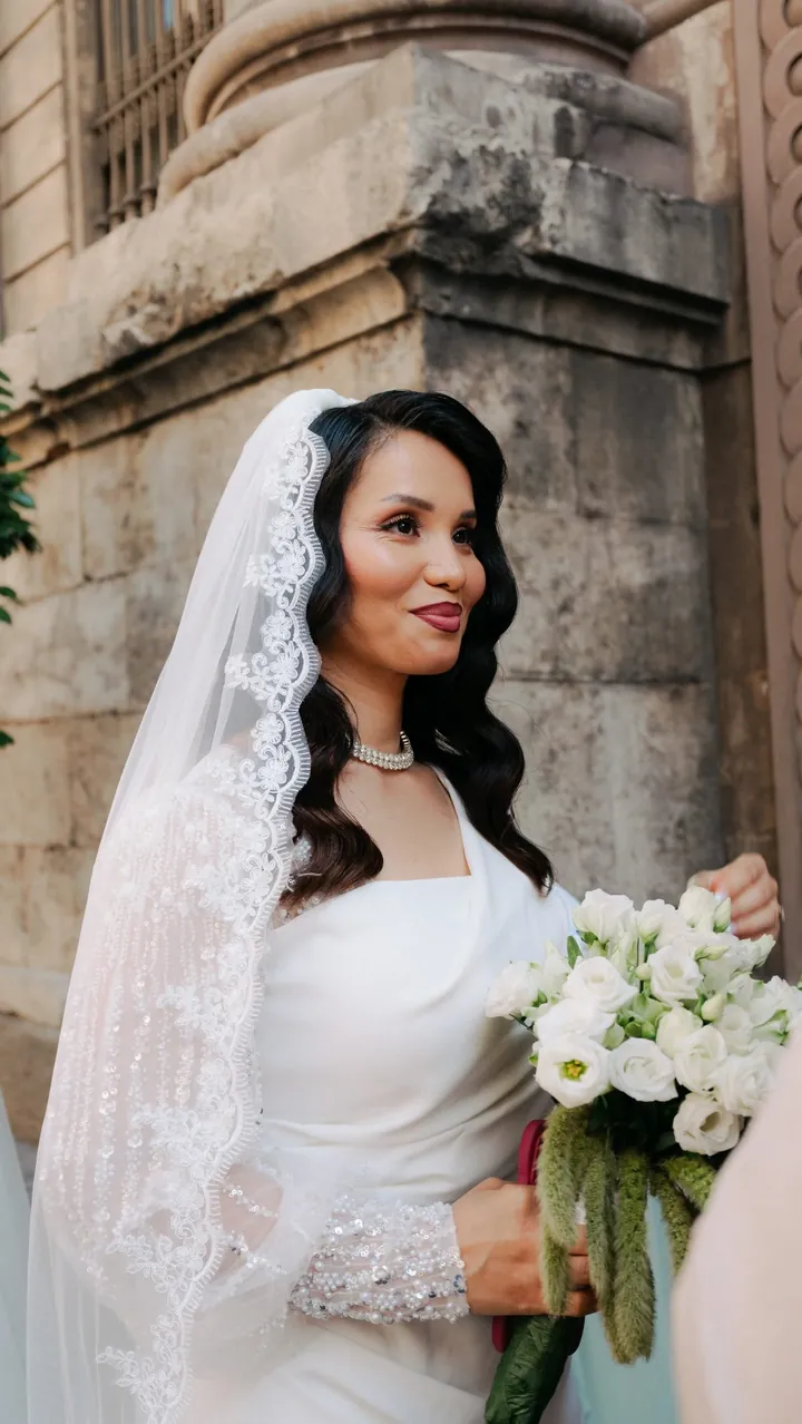 Hejrat in her veil at the Reggia di Venaria